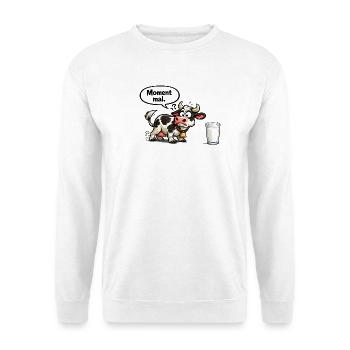 Moment Kuh lustiger Spruch Geschenk - Unisex Pullover - Weiß - Vorne