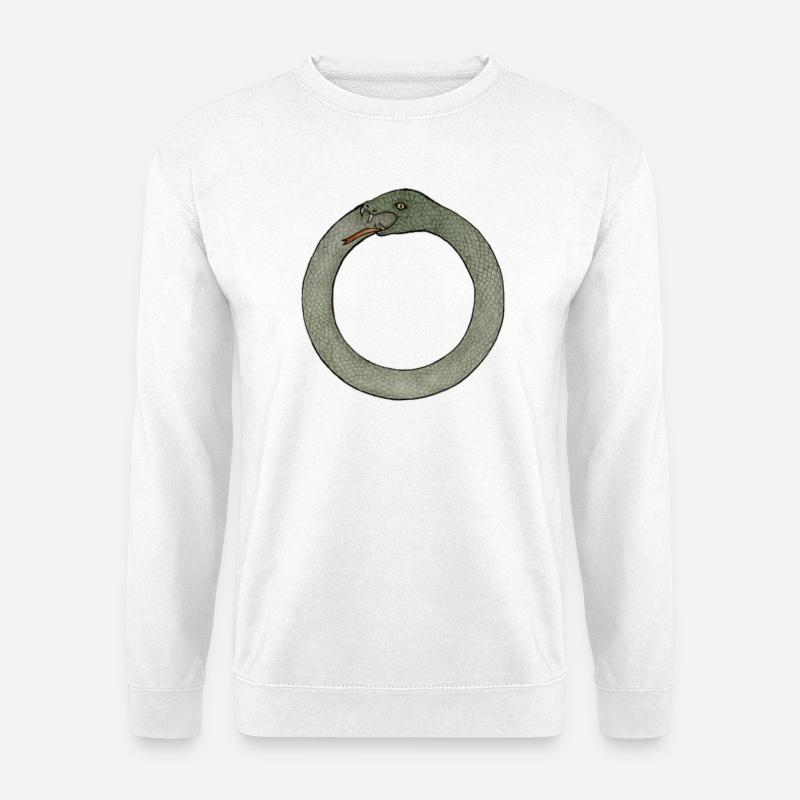 Geschwindete Schlangen-Emblem - Unisex Pullover - Weiß