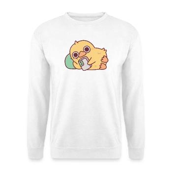 Cute Duck Chilling With Handphone - Unisex Sweatshirt - white - Front