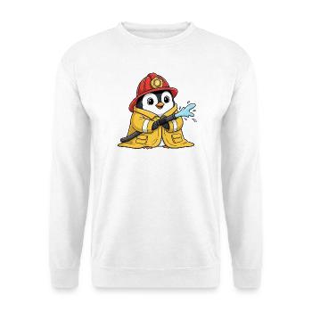 Chubby Penguin Firefighter Volunteer - Unisex Sweatshirt - white - Front