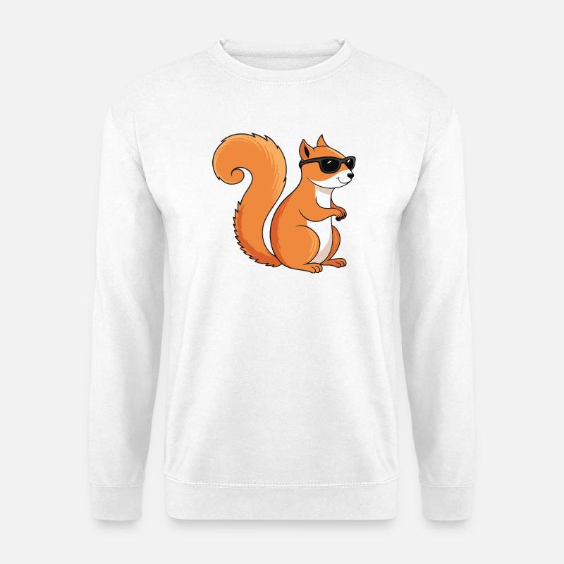 Schicke Eichhörnchen-Sonnenbrille - Unisex Pullover - Weiß