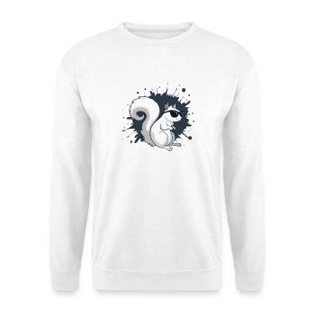 Écureuil blanc chic avec lunettes noires - Sweat-shirt Unisexe - blanc - Devant