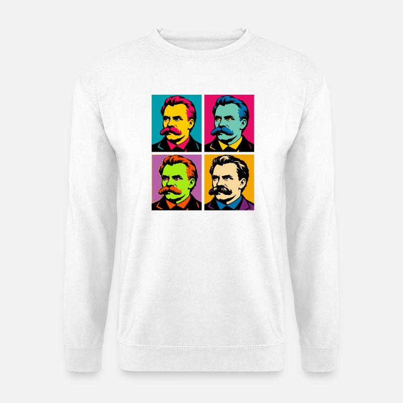 Friedrich Nietzsche Pop-Porträts - Unisex Pullover - Weiß