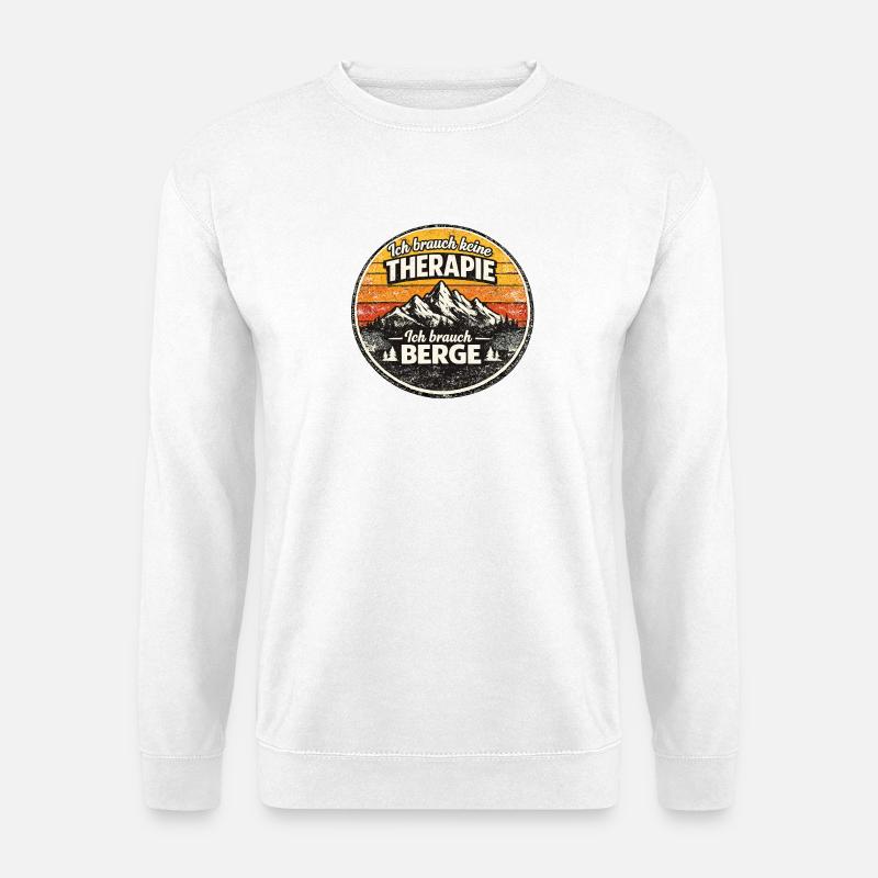 Berge statt Therapie Patch - Unisex Pullover - Weiß
