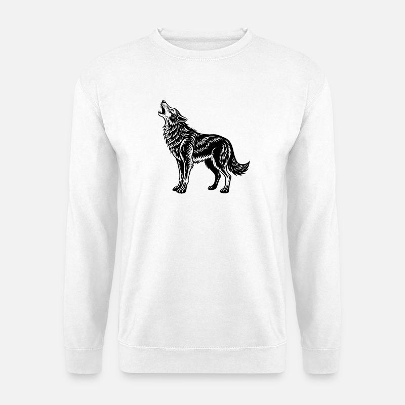 Wolf heult - Unisex Pullover - Weiß