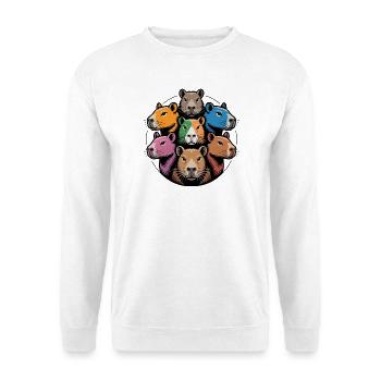 Multicolor Capybara Round Colorful Water Glows - Unisex Sweatshirt - white - Front
