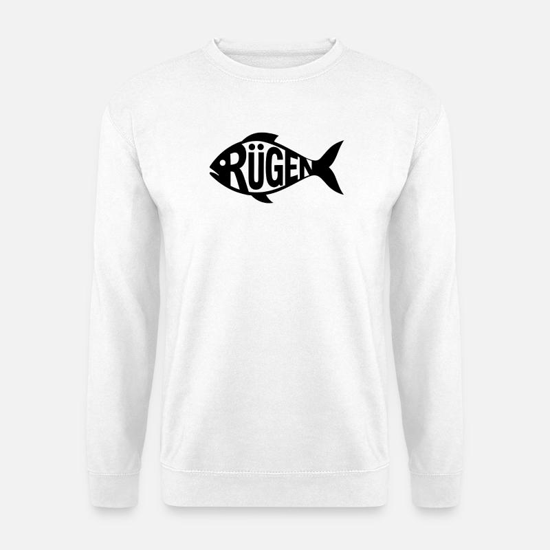 Rügen Fisch Silhouette - Unisex Pullover - Weiß
