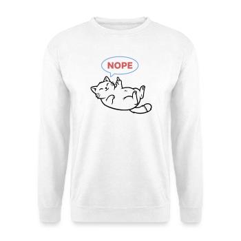 Lachende Katze Nope Mittelfinger - Unisex Pullover - Weiß - Vorne