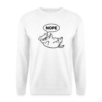 Pug Dog Middle Finger No - Unisex Sweatshirt - white - Front