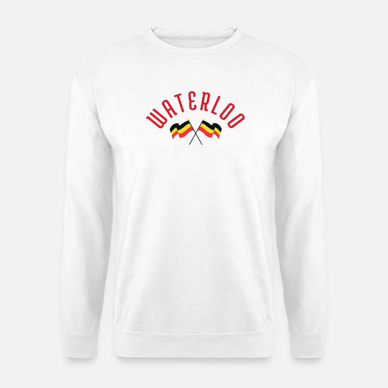Waterloo Belgiska Flaggor - Unisex Pullover - Weiß