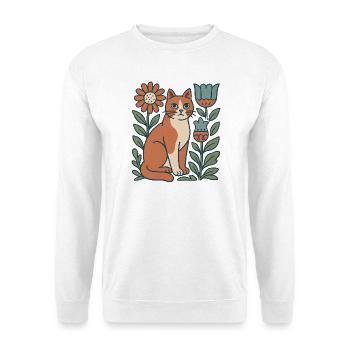 Katzengarten Blütenfreund Katze - Unisex Pullover - Weiß - Vorne