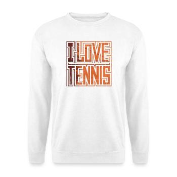I LOVE TENNIS, Geschenkidee Shirt, hoodie, Socken - Unisex Pullover - Weiß - Vorne