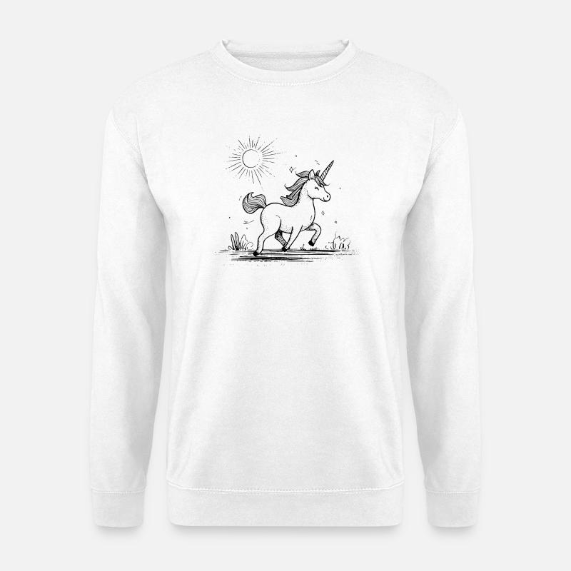 Einhorn im Sonnenschein - Unisex Pullover - Weiß