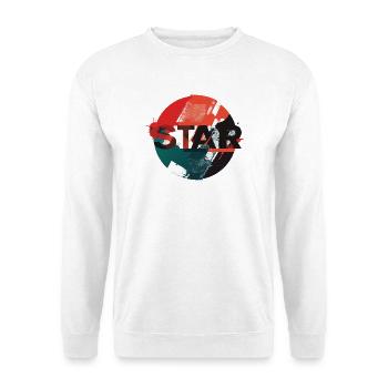 Star-Grunge Kreisdesign - Unisex Pullover - Weiß - Vorne