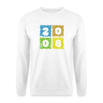 18. Geburtstag Farbige Patches since 04/2008 - Unisex Sweatshirt - white - Front