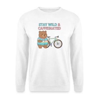 Stay Wild Caffeinated Bear Cycling - Unisex Sweatshirt - white - Front