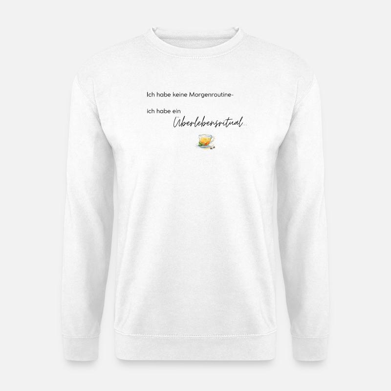 LIEBEVOLL Morgenroutine Tee - Unisex Pullover - Weiß
