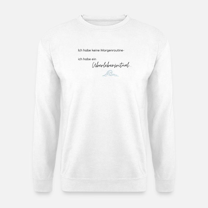 LIEBEVOLL Morgenroutine Meer - Unisex Pullover - Weiß