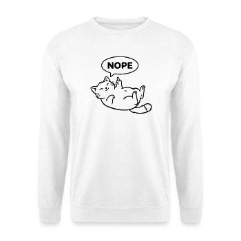Cat Laughing Nope Outline - Unisex Sweatshirt - white - Front