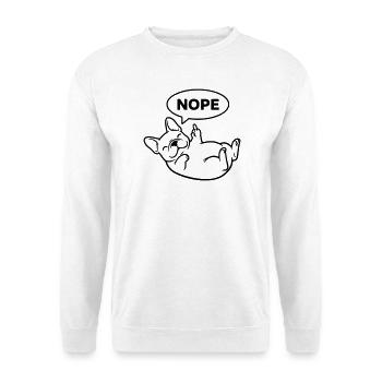 Résumé du Frenchie riant Non - Sweat-shirt Unisexe - blanc - Devant