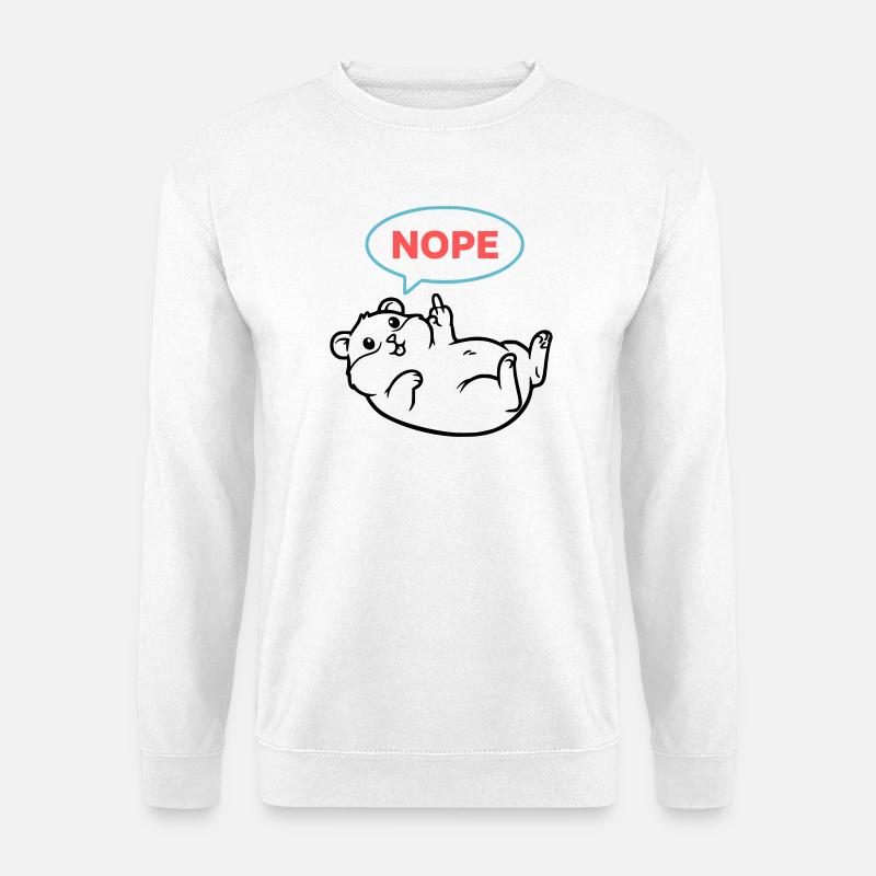 Hamster Nope Comic Farbig - Unisex Pullover - Weiß