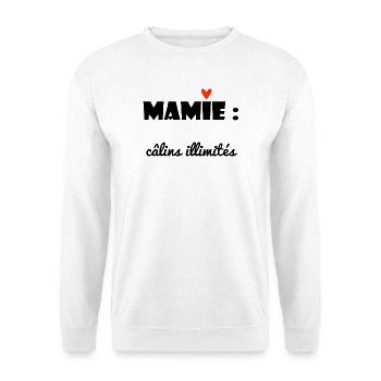 MAMIE. MAMAN. GRAND-MERE. FÊTE DES MÈRES. - Sweat-shirt Unisexe - blanc - Devant