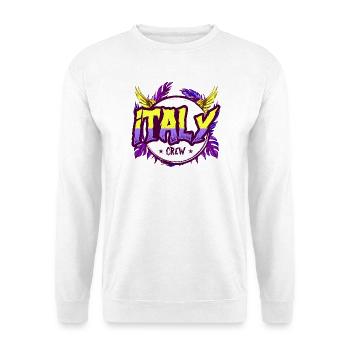 Italien Crew Bunt - Unisex Pullover - Weiß - Vorne - Alina (178cm) & Michal (187cm)
