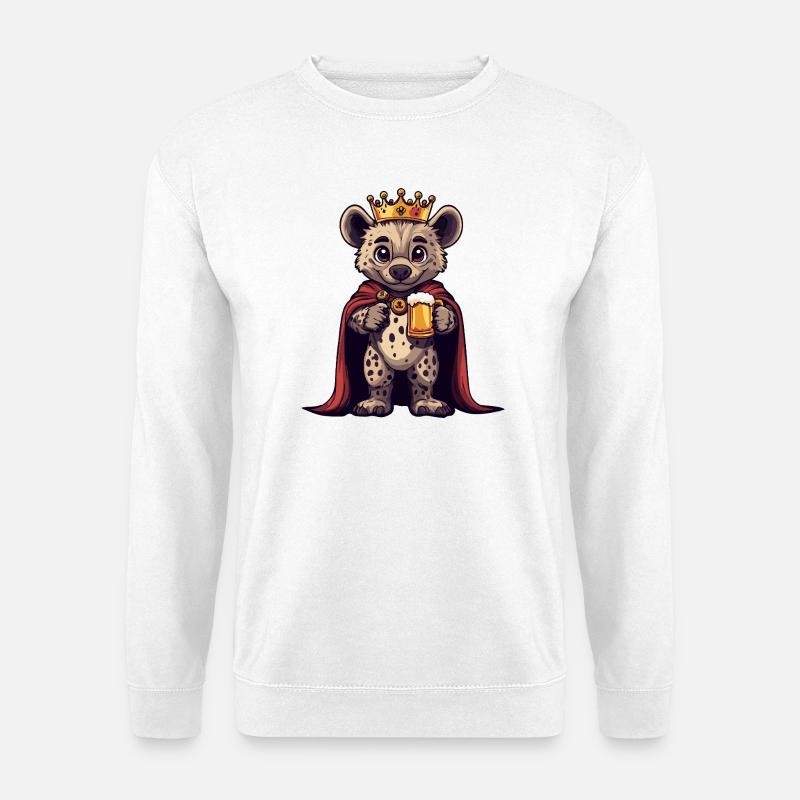 Hyäne Bier König - Unisex Pullover - Weiß