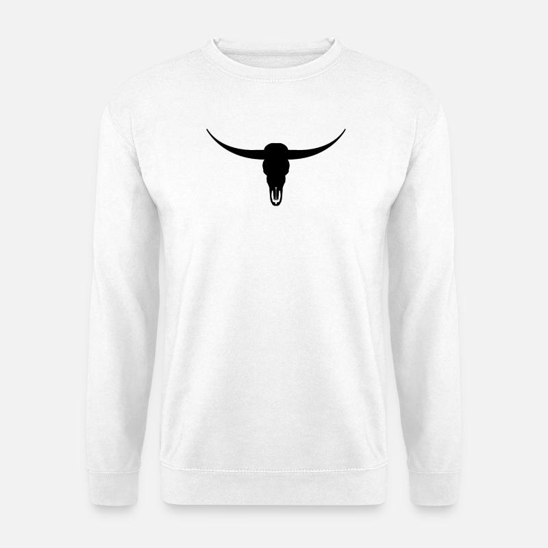 Longhorn-Kopfschädel - Unisex Pullover - Weiß