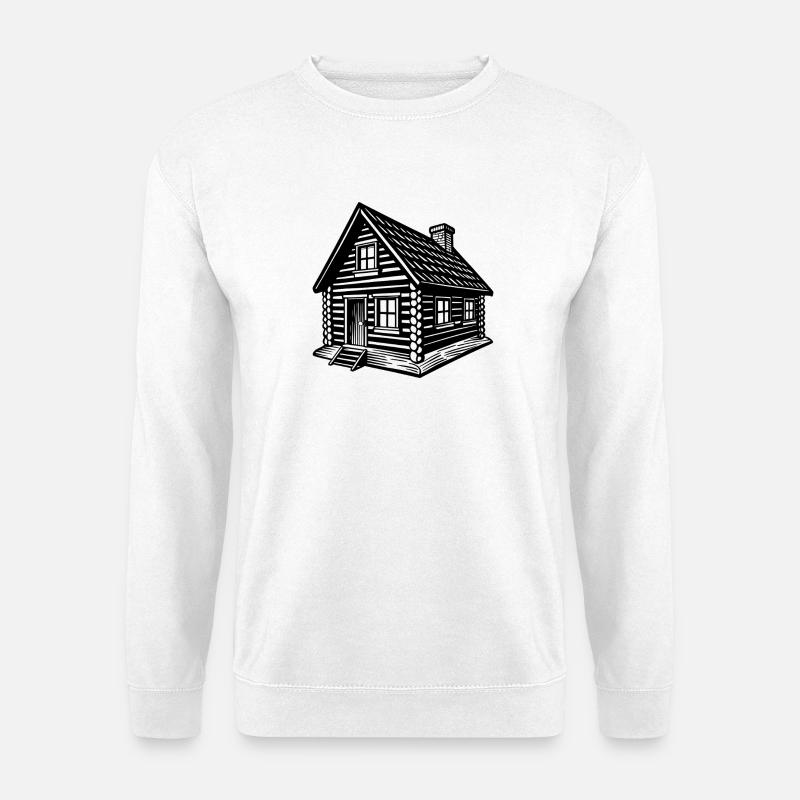 Blockhütte - Unisex Pullover - Weiß