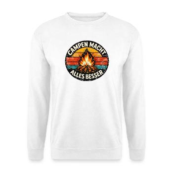 Camping makes everything better - Unisex Sweatshirt - white - Front