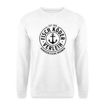 Chemise de pêcheur, location d’appâts pour poissons, chaussettes, chapeau - Sweat-shirt Unisexe - blanc - Devant