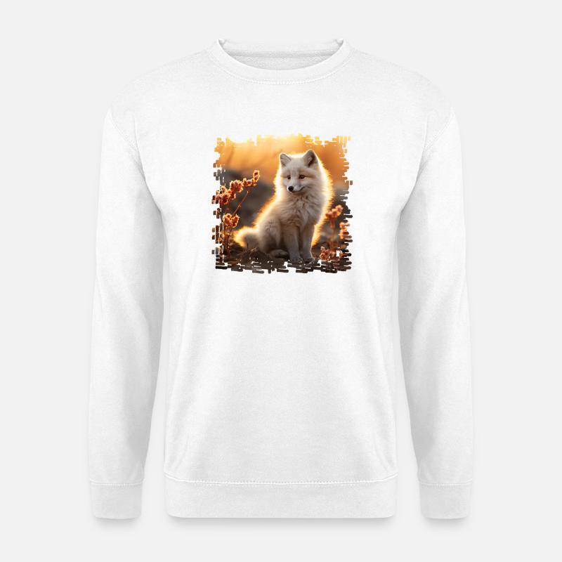 Arctic fox in the Sobbeb sinking - Unisex Sweatshirt - white