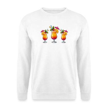 Trois cocktails tropicaux dans un verre - Sweat-shirt Unisexe - blanc - Devant