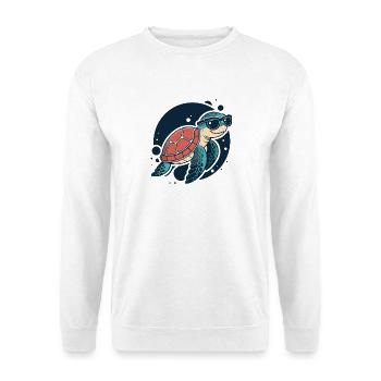 Tortue stylée lunettes soleil - Sweat-shirt Unisexe - blanc - Devant