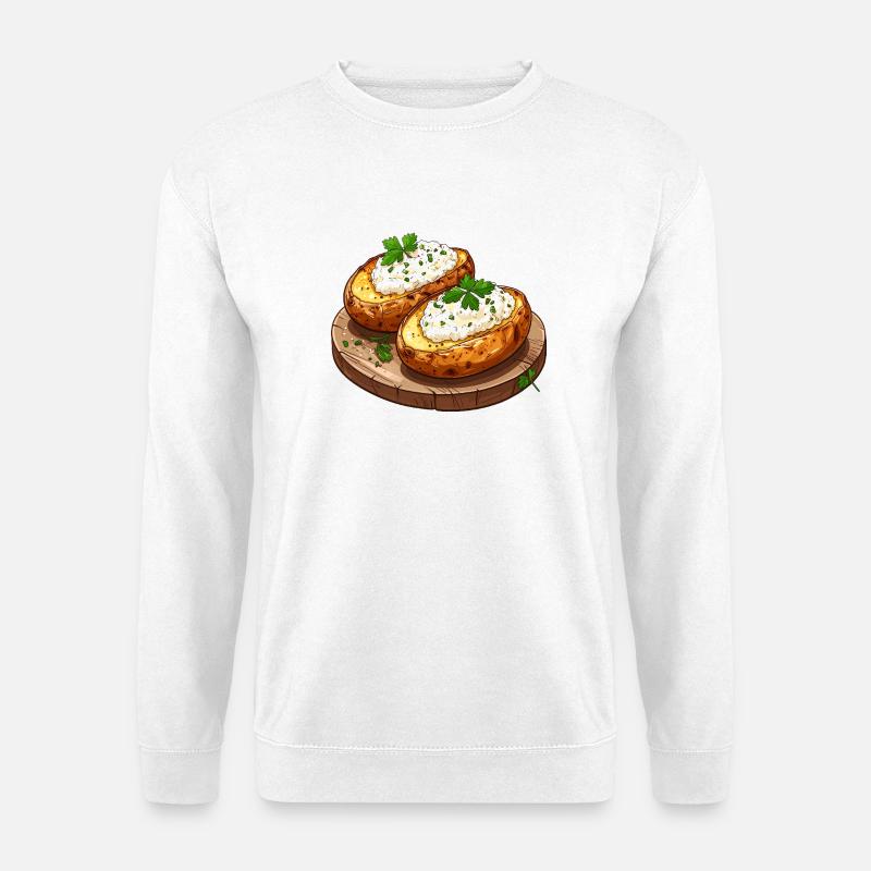 Pellkartoffeln mit Quark - Unisex Pullover - Weiß