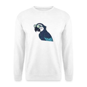 Parrot stylish green glasses - Unisex Sweatshirt - white - Front