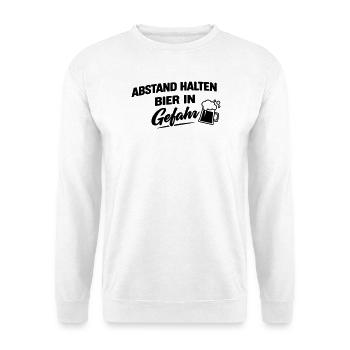 Bier in gefahr - Unisex Pullover - Weiß - Vorne