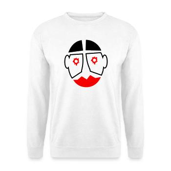 Halloween Fasching Clown Maske Motiv - Unisex Pullover - Weiß - Vorne