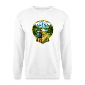 Jakobsweg Patch mit Jakobsmuschel  - Unisex Pullover - Weiß - Vorne