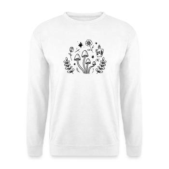 Witchy Mushroom Botanical Cottagecore Design - Unisex Sweatshirt - white - Front