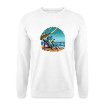 Dino au cocktail au soleil, grêle de météorite - Sweat-shirt Unisexe - blanc - Devant