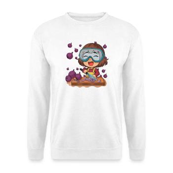 Comic Mädchen schneidet Zwiebeln - Unisex Pullover - Weiß - Vorne
