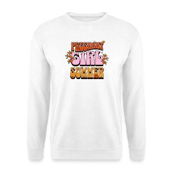 Pregnant Girl Summer – Retro Schwangerschaft Desig - Unisex Pullover - Weiß - Vorne