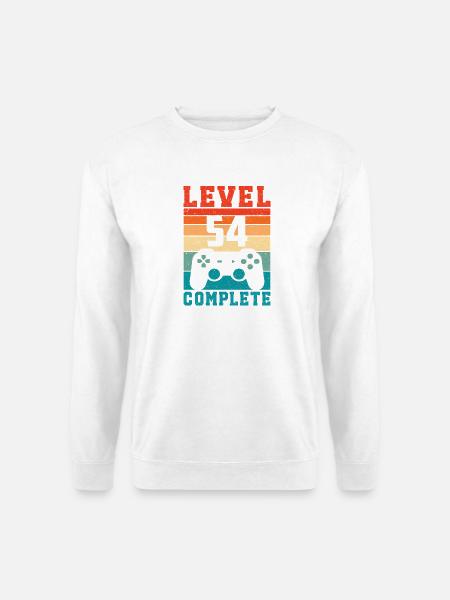 54. Geburtstag Level 54 Complete 54 Jahre Gamer - Unisex Pullover - Weiß