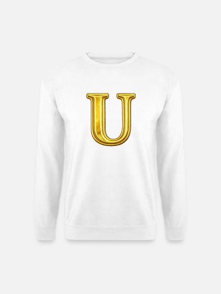 Goldenes U Monogramm - Unisex Pullover - Weiß