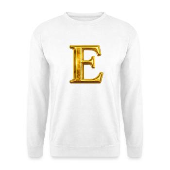 Goldenes E Monogramm-Design - Unisex Pullover - Weiß - Vorne