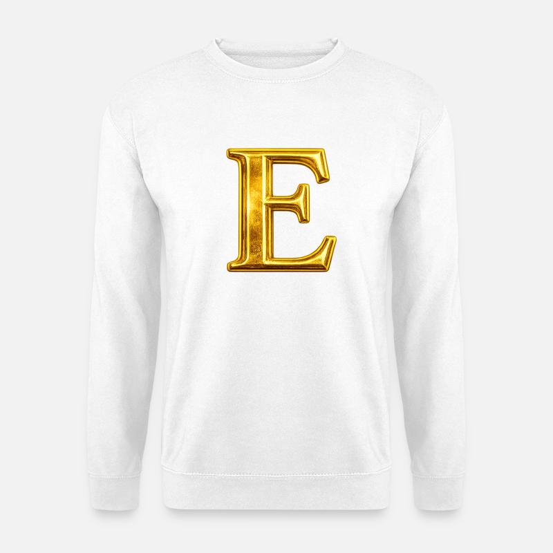 Golden E Monogram Design - Unisex sweater - hvid