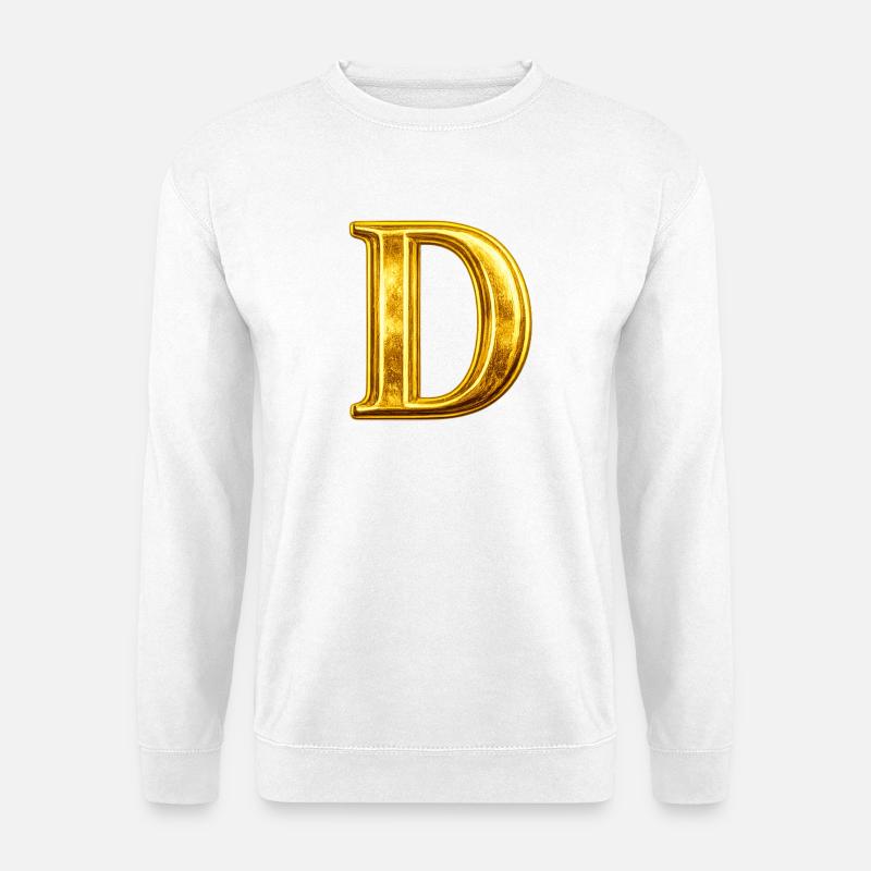 Gold D Monogram - Unisex Sweatshirt - white