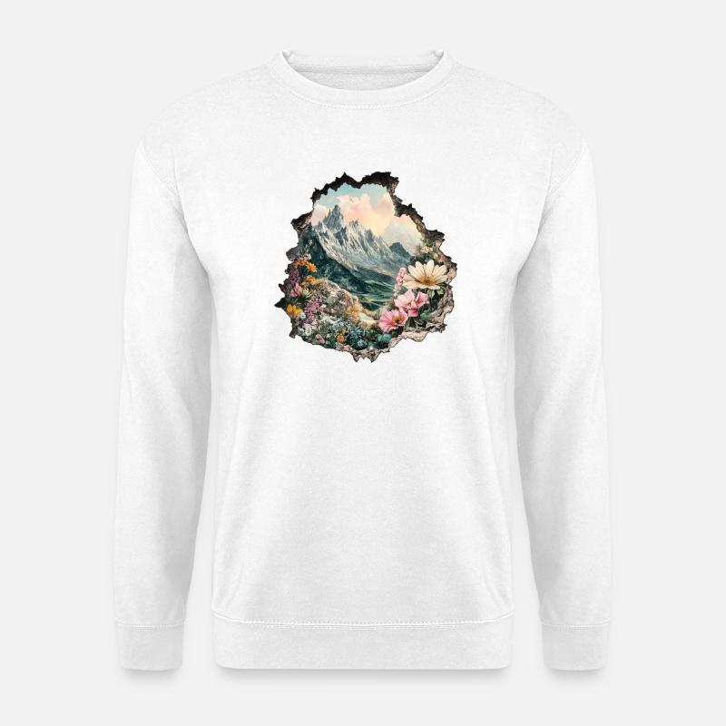 Berge Wandern Gebirge - Unisex Pullover - Weiß